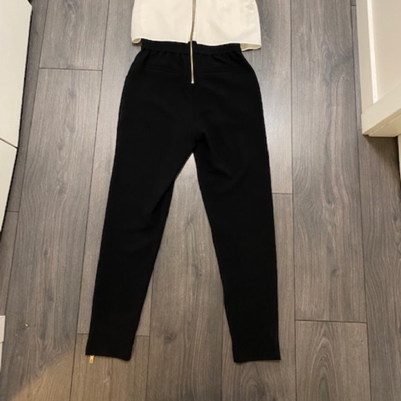 TED BAKER LONDON Heidey White Black Draped Textured Sleeveless Jumpsuit Size 0 - Picture 8 of 12